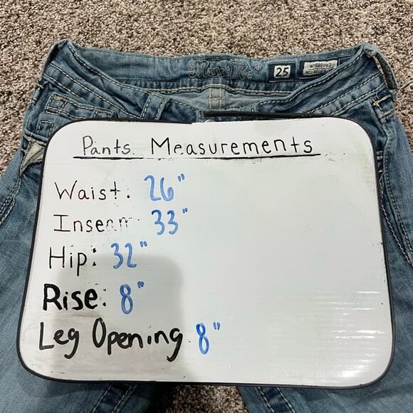 VTG y2k Women's Low Rise Miss Me Medium Wash Blue Denim Bootcut Jeans MP588082 - Picture 10 of 10